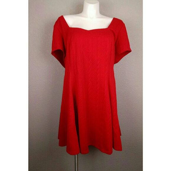 Torrid Textured Knit Skater Dress Red Size 6 - Picture 11 of 11